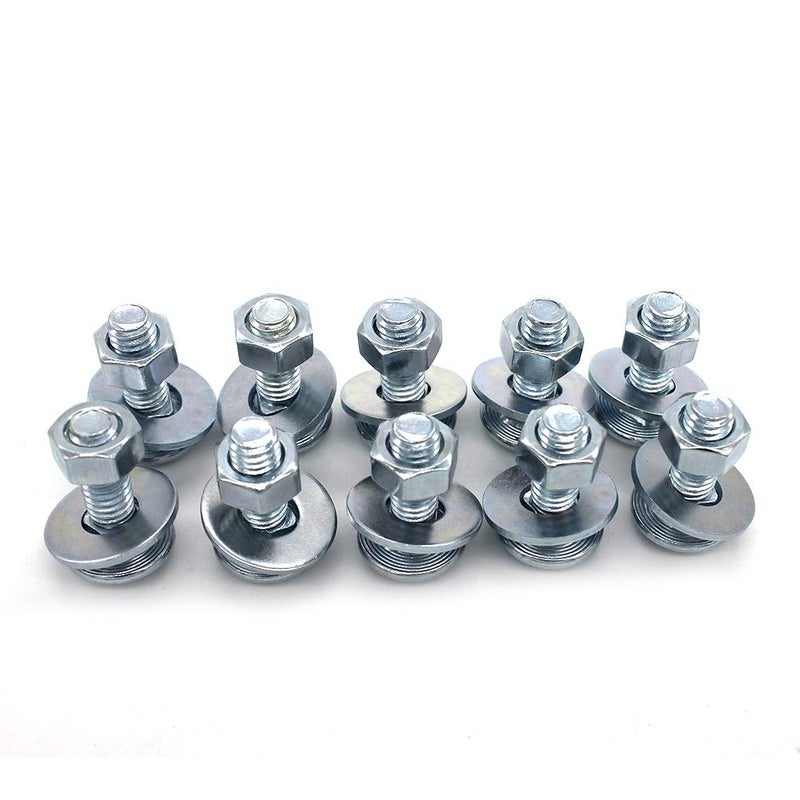 Fullerkreg (10 pc) 1/4-20 x 5/8"" Long Square-Neck Carriage Bolts Set w/Nuts & Washers,Zinc-Plated,Carbon Steel Grade 2,by Fullerkreg - Image 2